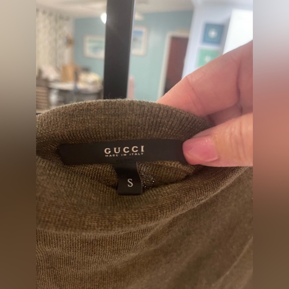 Gucci Cashmere Silk Wool Sleeveless Midi Sweater Dress – Olive Brown – Size S - Picture 3 of 4